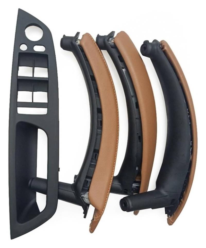 Innentürgriff Auto Für X5 X6 E70 E71 E72 2007-2013 Innenverkleidung Pull Trim Leder Außenbezug Set(Lhd Sattel Brown7pcs) von ATACDVDYEU