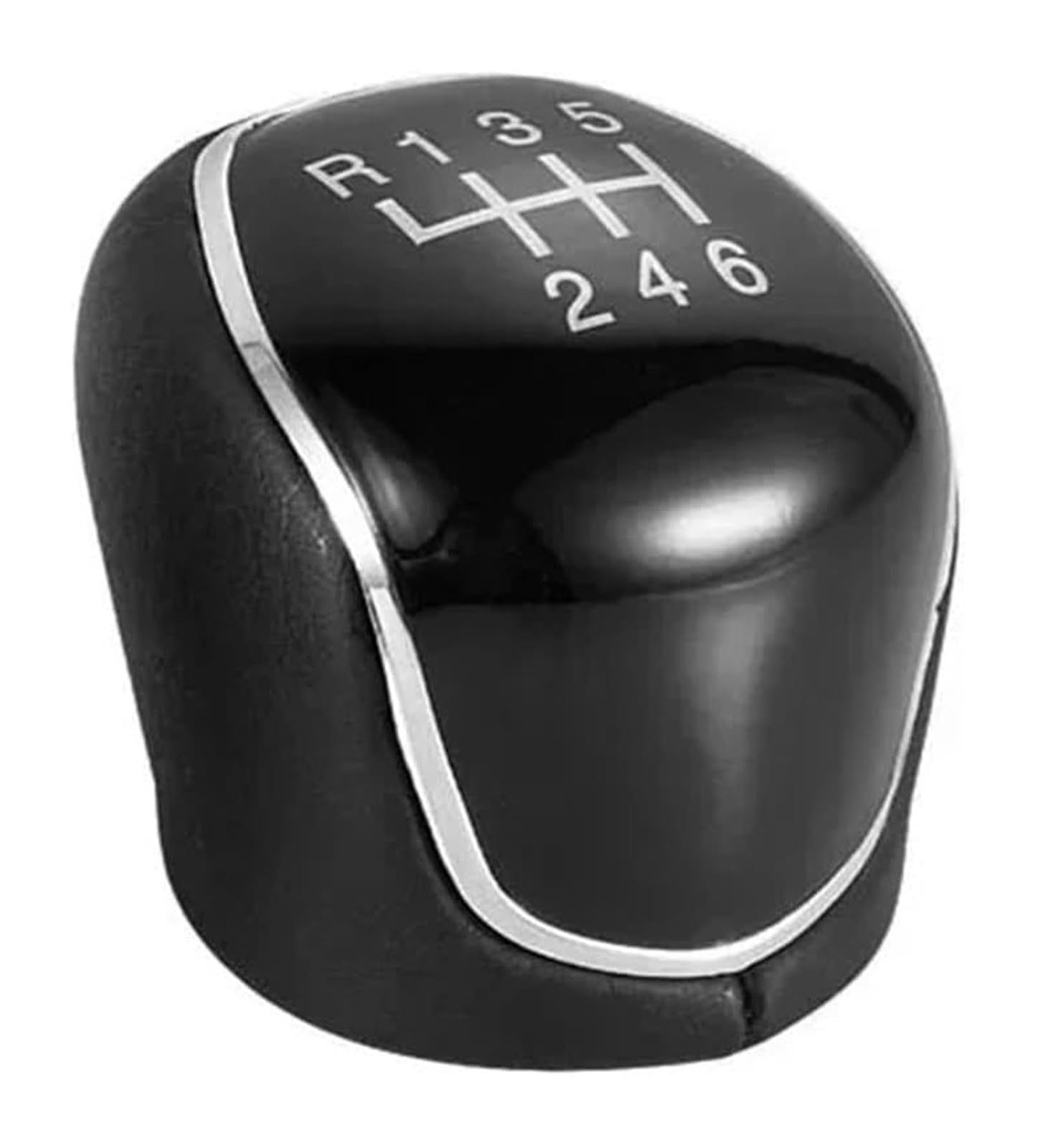 Manueller Schaltkopf Für C-Max 2007-2021 5/6 Auto Leder Schaltknauf Auto Zubehör Kappe(6speed-black) von ATACDVDYEU