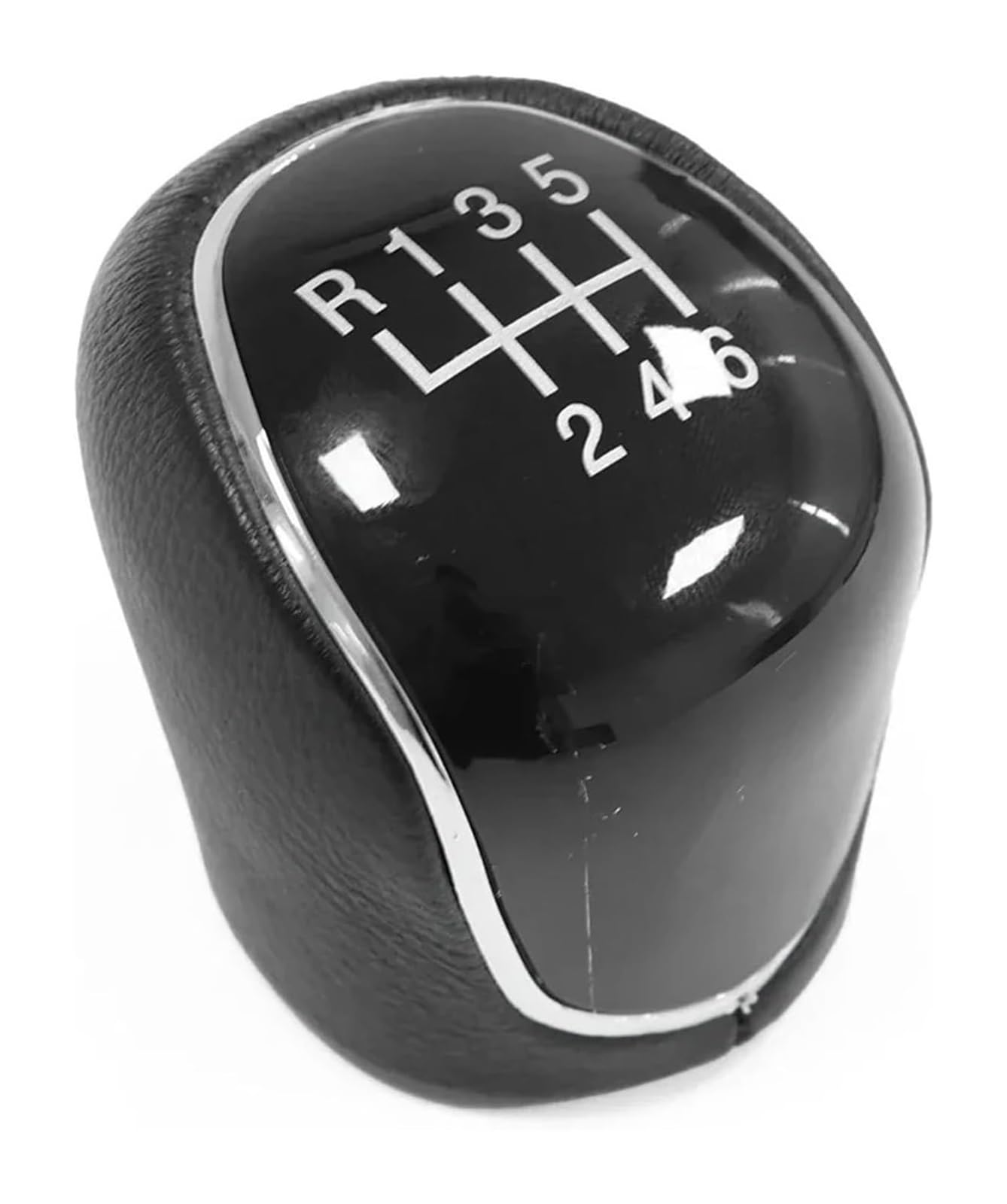 Manueller Schaltkopf Für C-Max 2007-2021 6-Gang-Leder-Auto-Schaltknauf Schalthebel Zubehörkappe(6speed-1 Pcs Black) von ATACDVDYEU