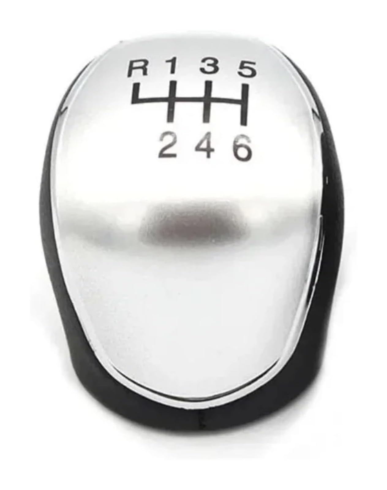 Manueller Schaltkopf Für C-Max 2007-2021 6-Gang-Leder-Auto-Schaltknauf Schalthebel Zubehörkappe(6speed-5 Pcs Silver) von ATACDVDYEU
