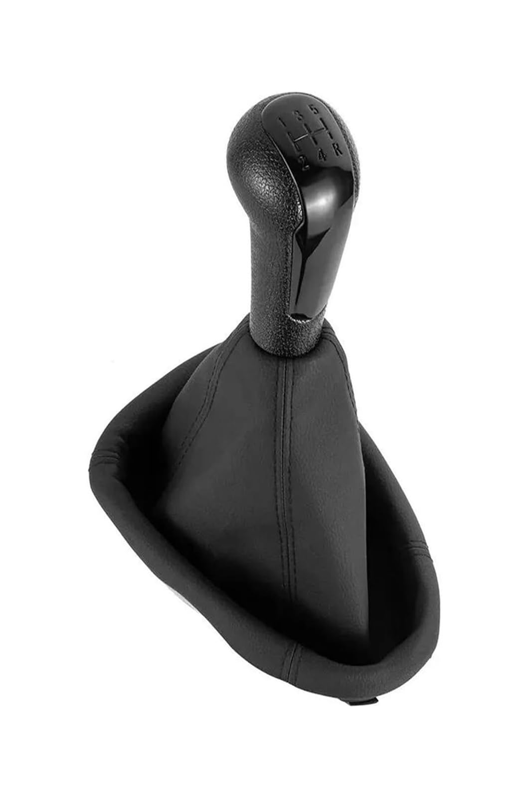 Manueller Schaltkopf Für C&hevrolet Für Matiz Für Spark M300 2011 2012 2013 2014 2015 2016 Auto-Leder-Kofferraumabdeckung 5-Gang-Schaltgetriebe Schaltknauf(Schwarz,Gear knob boot) von ATACDVDYEU