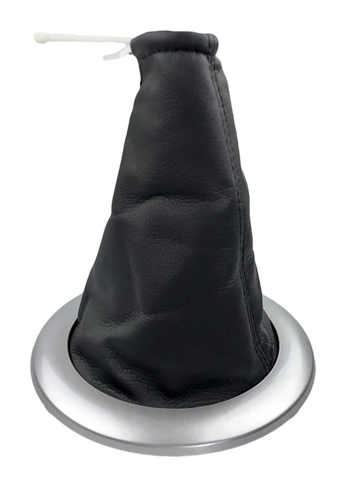 Manueller Schaltkopf Für M&EGANE II Für MK2 2002-2009 Schaltknauf Schalthebel Gamasche Kofferraumabdeckung PU Autozubehörkappe(Black Silver) von ATACDVDYEU