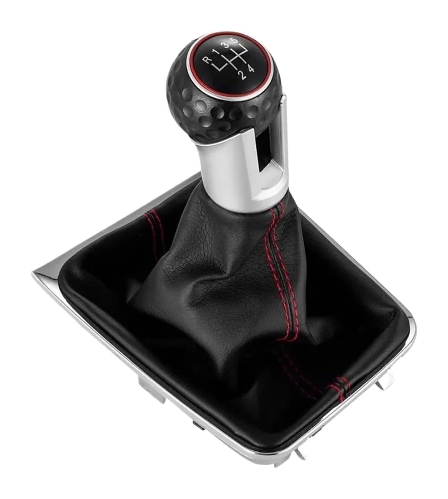 Manueller Schaltkopf Für VW Für G&olf 7 A7 MK7 Für GTI Für GTD 2013 2014 2015 2016 2017 2018 Auto 5/6 Gang Schalthebel Level Schaltknauf Lederstiefel LHD(Red Line,5 speed) von ATACDVDYEU
