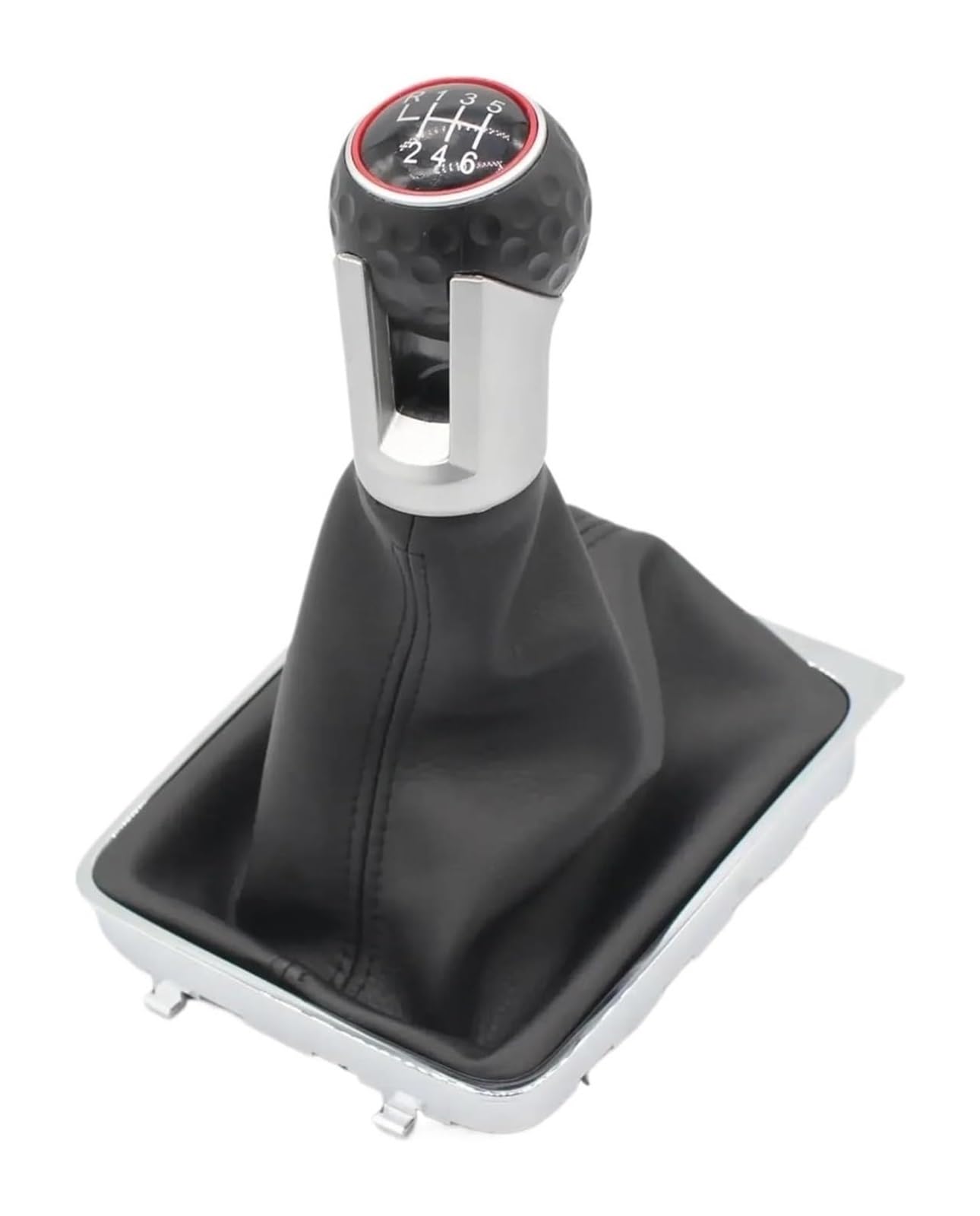 Manueller Schaltkopf Für VW Für G&olf 7 A7 MK7 GTI GTD 2013-2018 5/6-Gang-Level-Shift-Kofferraum LHD Anpassbares Schaltmuster Leder-Schaltknauf(Black Line,6 speed) von ATACDVDYEU