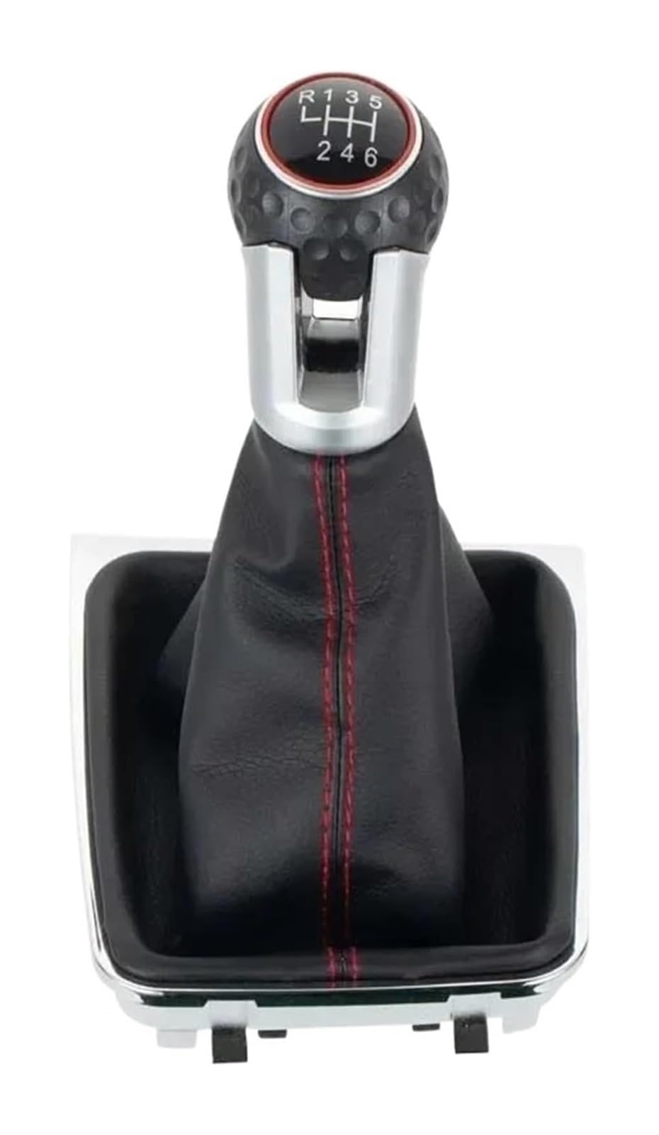 Manueller Schaltkopf Für VW Für G&olf 7 A7 MK7 GTI GTD 2013-2018 5/6-Gang-Level-Shift-Kofferraum LHD Anpassbares Schaltmuster Leder-Schaltknauf(Red Line,6 speed) von ATACDVDYEU