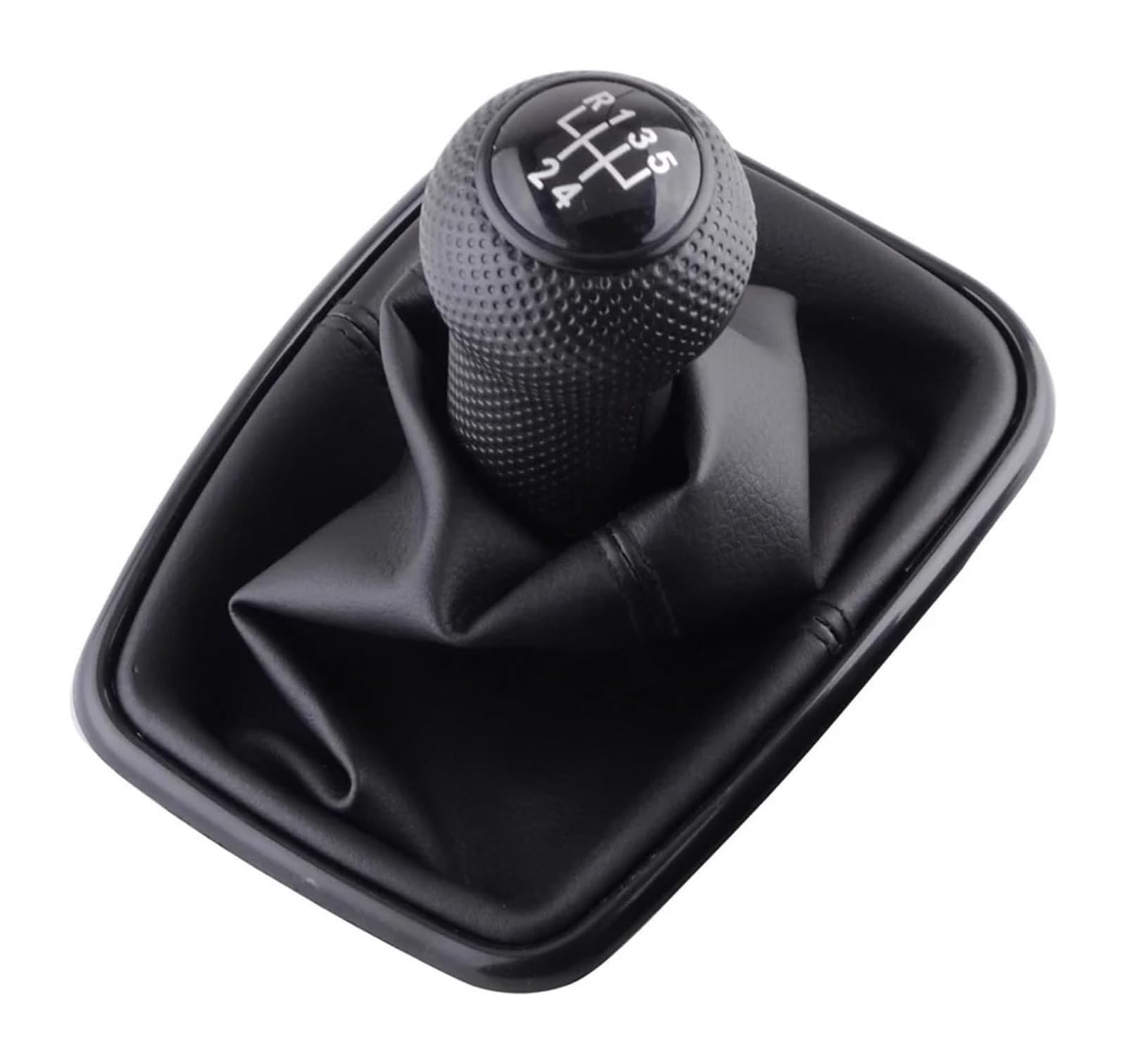Manueller Schaltkopf Für VW Für Mk4 Für J&etta Für B&ORA 1999-2004 5 6-Gang-Schaltknauf Hebel Schalthebel Gaitor Boot PU-Lederkappe Auto(5 Speed Black) von ATACDVDYEU