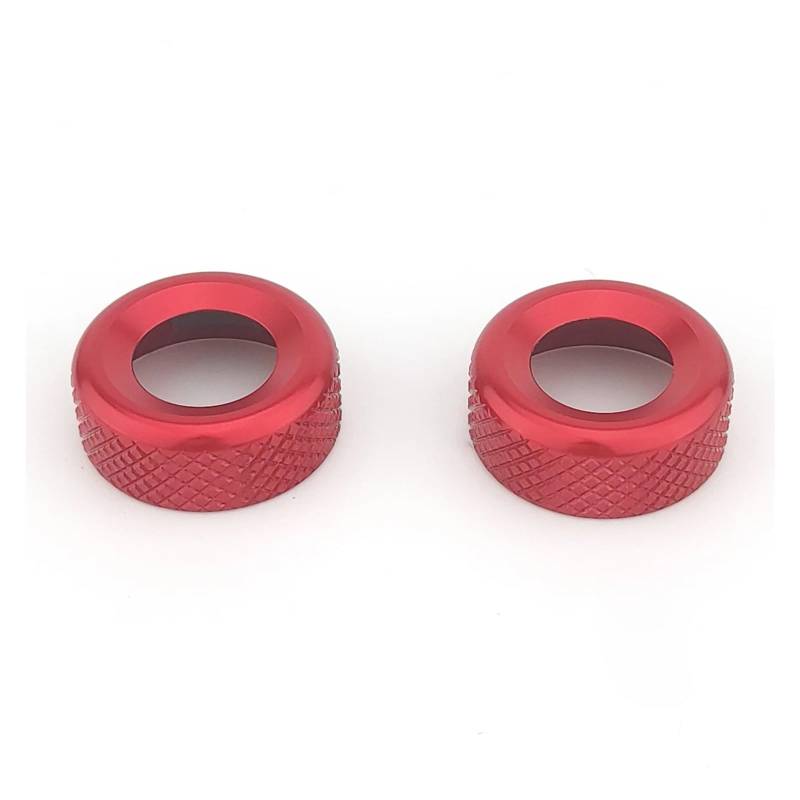 ATATKRT 2 STÜCKE Aluminium Zentrale AC Klimaanlage Einstellknopf Ring Abdeckung Trim Kompatibel for Kia Sportage NQ5 2022-2024 Innen zubehör(Red 2pcs) von ATATKRT