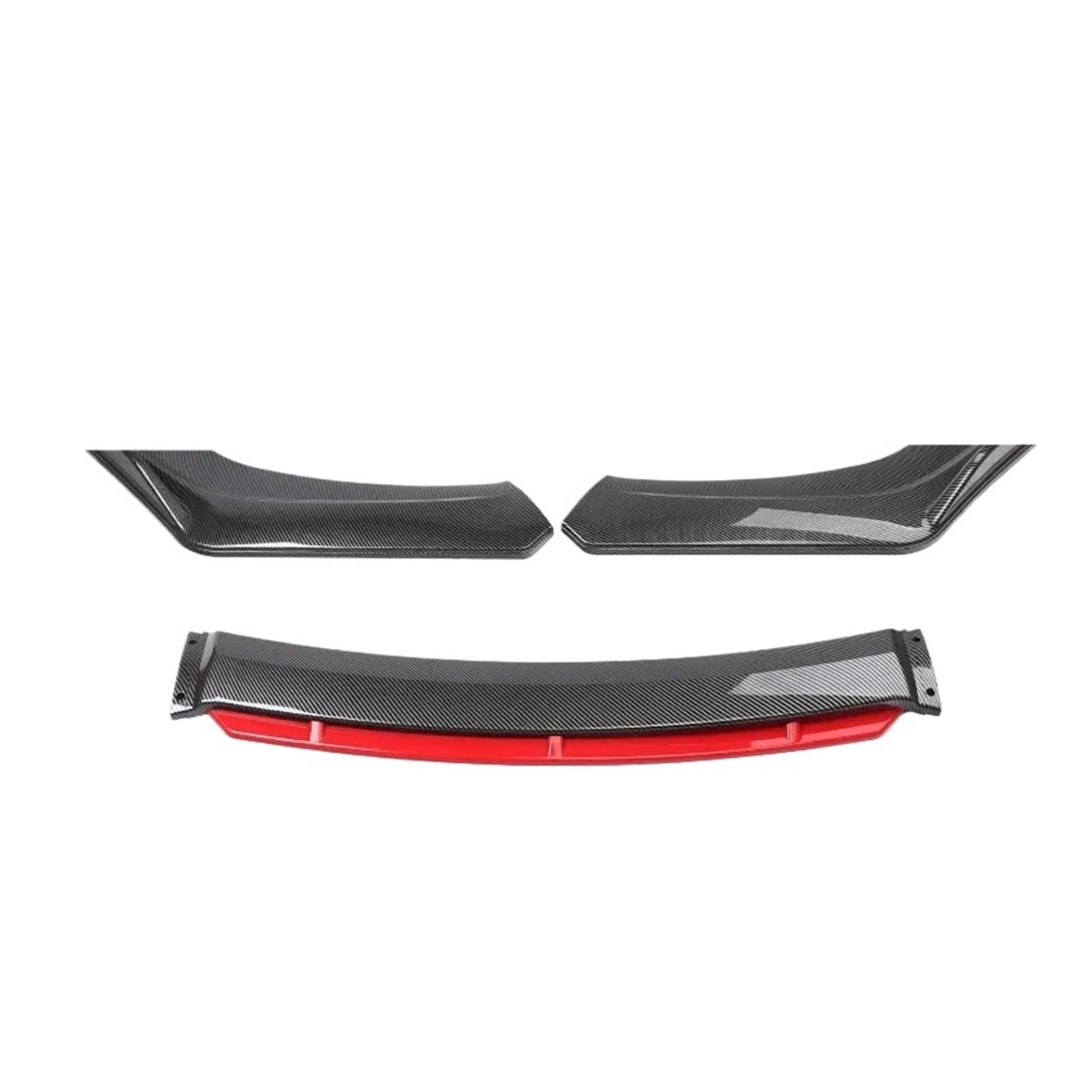 ATATKRT 3-teiliges Auto-Frontstoßstangen-Unterlippen-Universalzubehör Body Kits Front Blade Guard Protector Cover Standard-Autoteile Tuning Anti-Kollisions-Automodifikation(Carbon Red A) von ATATKRT
