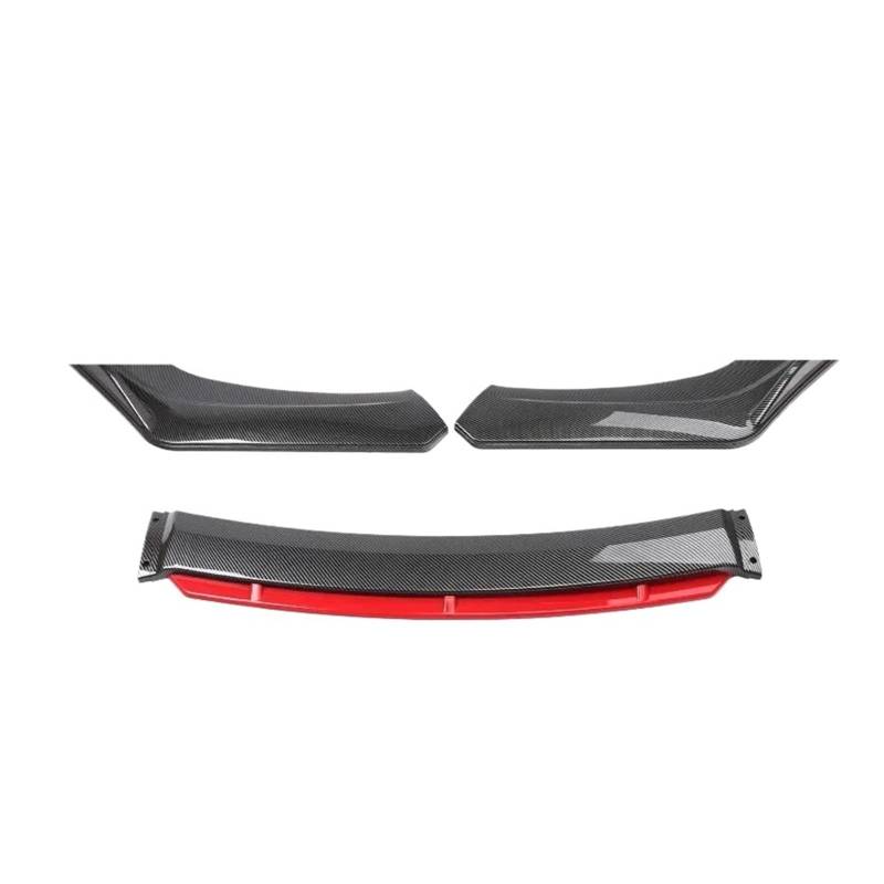 ATATKRT 3-teiliges Auto-Frontstoßstangen-Unterlippen-Universalzubehör Body Kits Front Blade Guard Protector Cover Standard-Autoteile Tuning Anti-Kollisions-Automodifikation(Carbon Red A) von ATATKRT