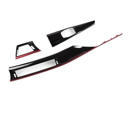 ATATKRT 3-teiliges Center Console Klimaanlage AC Vent Outlet Panel Kompatibel for BMW 3 4 3GT F30 F32 F34 F36 Sport Auto-Innenausstattung(Red line 3PCS) von ATATKRT