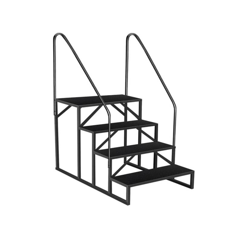 ATATKRT 4-stufige Wohnmobiltreppe mit 2 Handläufen | Update 3.0 Wohnmobiltreppe for den Außenbereich mit Anti-Rutsch-Pedalen | Außentreppe for Wohnwagen | Robust von ATATKRT