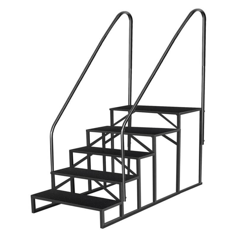 ATATKRT 5-stufige Poolleiter mit Handlauf – 300 kg Tragkraft, Wohnmobiltreppe, rutschfeste Platten for den Einsatz am Boden, robuster Tritthocker von ATATKRT