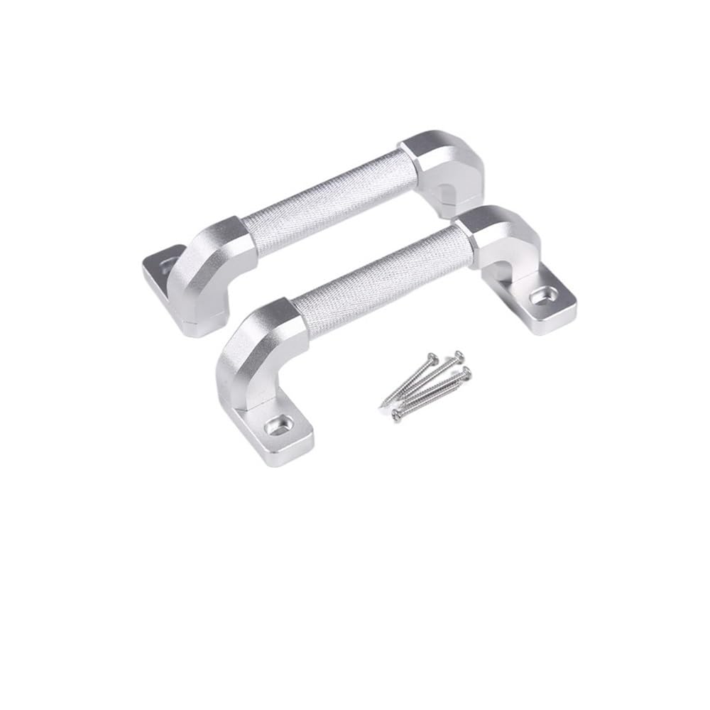 ATATKRT Aluminiumlegierung Türinnentürgriff Zubehör Ersatzteile Kompatibel for Land Rover Defender 90 110 2004-2018(Style B Silver) von ATATKRT