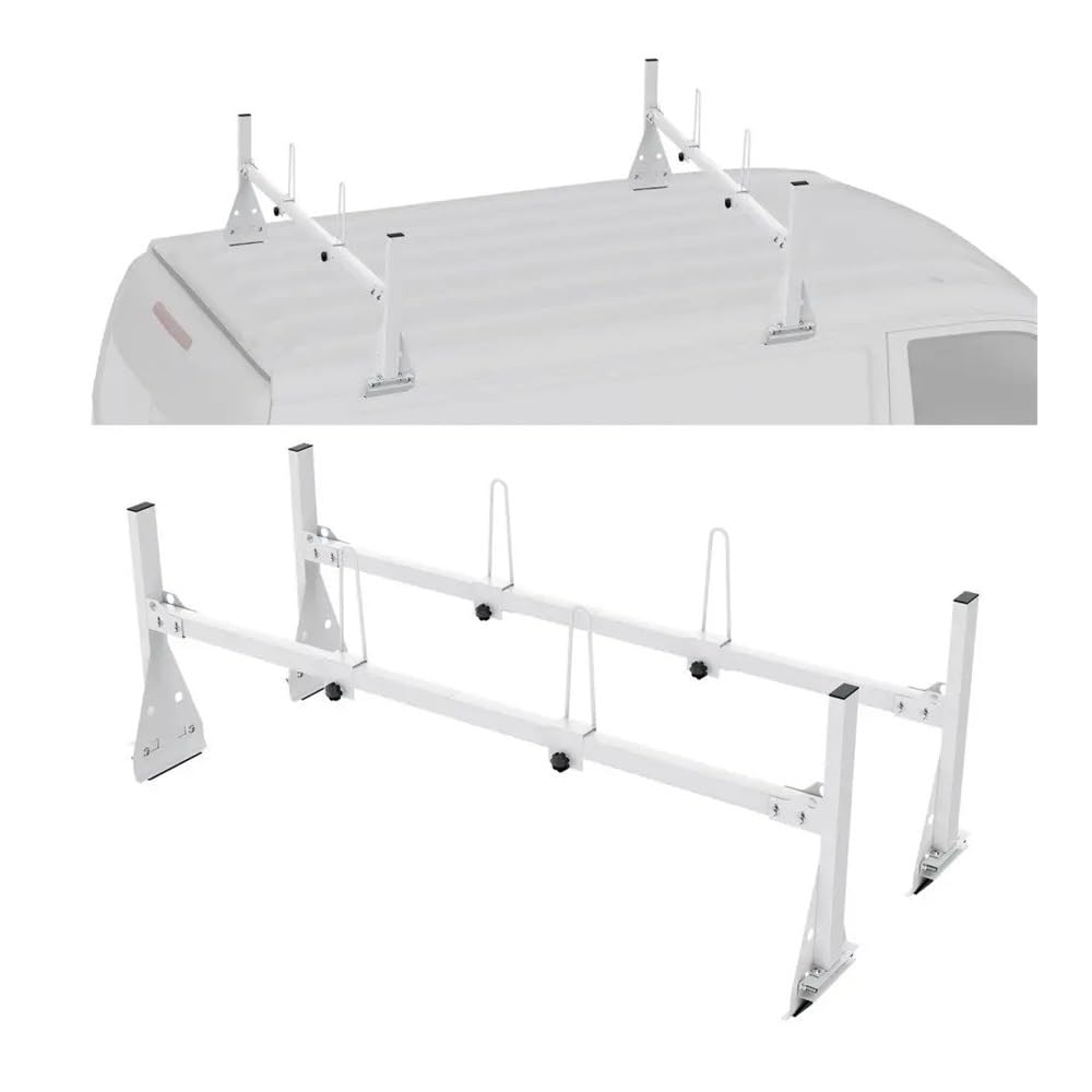 ATATKRT Anhänger-Leiterträger, Van-Dachleiterträger, 273 kg, 143,2–160 cm, verstellbare Hochleistungs-Querstangen, Frachtträger ATATKRT Anhänger-Leiterträger, Van-Dachleiterträger, 273 kg, 143,2–160 cm, verstellbare Hochleistungs-Querstangen, Frachtträger von ATATKRT