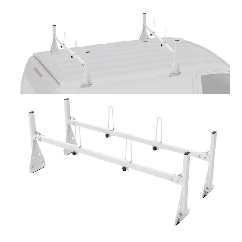 ATATKRT Anhänger-Leiterträger, Van-Dachleiterträger, 273 kg, 143,2–160 cm, verstellbare Hochleistungs-Querstangen, Frachtträger von ATATKRT
