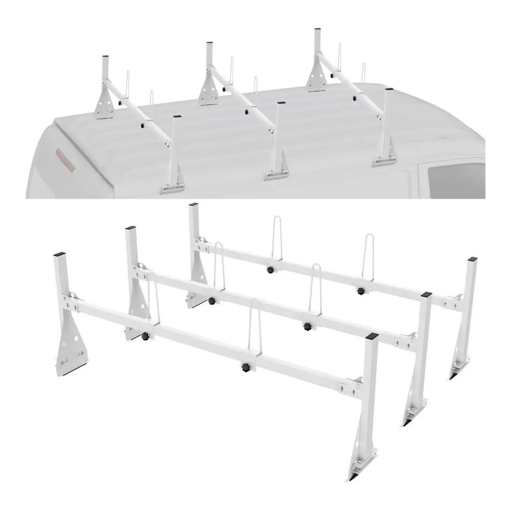ATATKRT Anhänger-Leiterträger, Van-Dachleiterträger, 800 lbs, 56,7-63 Zoll, verstellbare Hochleistungs-Dachreling von ATATKRT