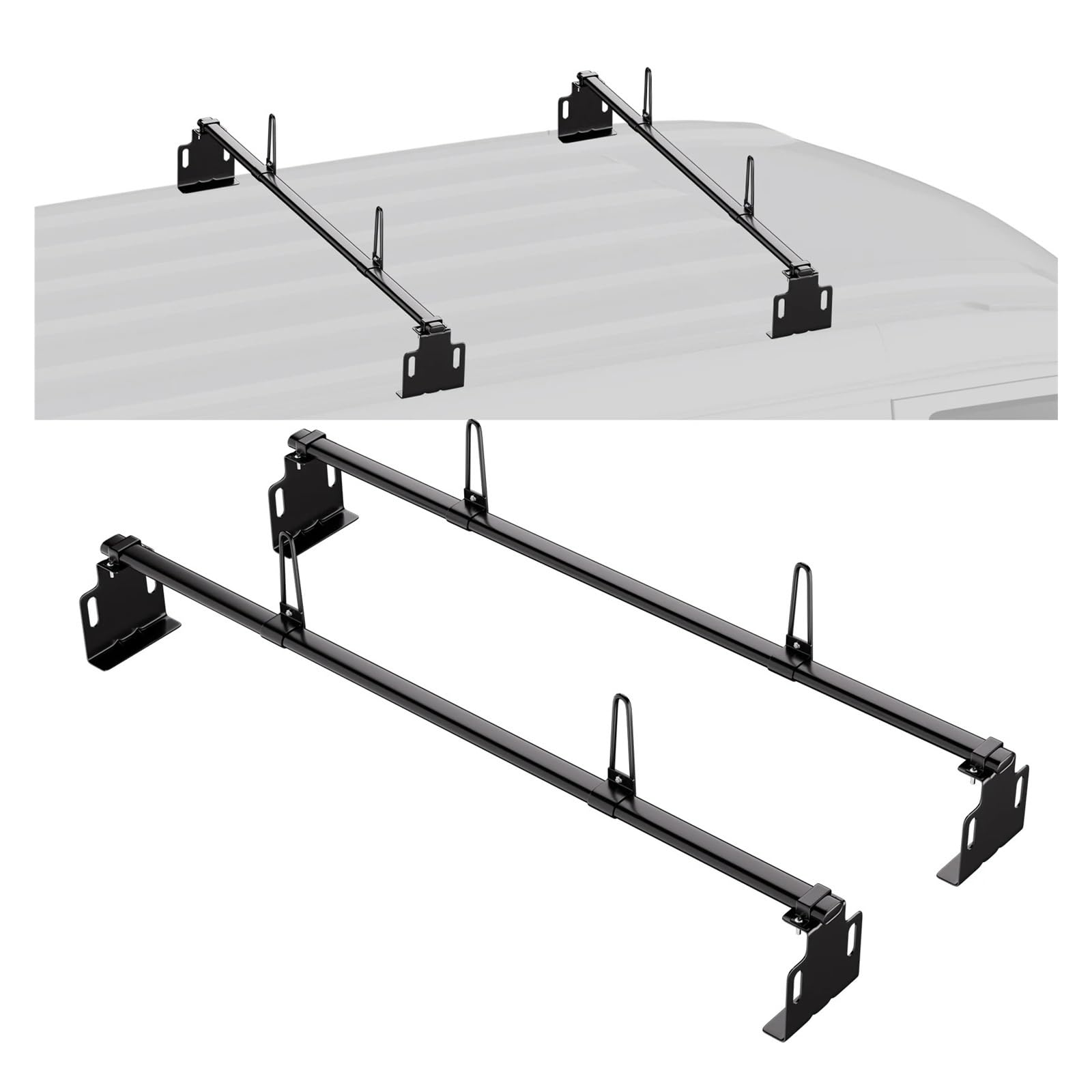ATATKRT Anhänger-Leiterträger mit einer Tragkraft von 500/600/800 lbs, Hochleistungs-Dachleiterträger aus Stahl for Transporter, for universelle LKW-Dächer, einfach zu installierender, langlebiger Dac von ATATKRT