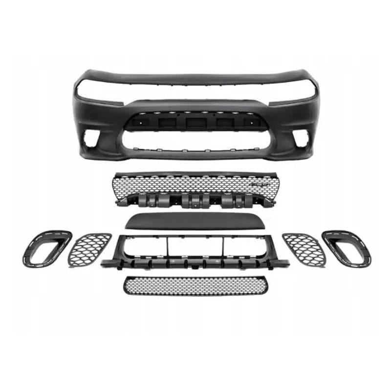 ATATKRT Auto-Frontstoßstangen-Kits Kompatibel mit Dodge Charger SRT Hellcat Style 2015-2018 Frontstoßstangen-Ersatz-Karosserie-Kit Antikollisions-Automobilmodifikation von ATATKRT