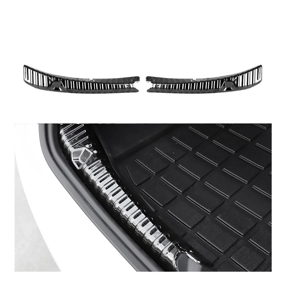 ATATKRT Autoabdeckungen Heckklappenschutz Stoßfänger Fußplatte Türschutz Kohlefaser Dekorativ Kompatibel for Tesla Model 3 Y Autozubehör(for Model 3 Black) von ATATKRT