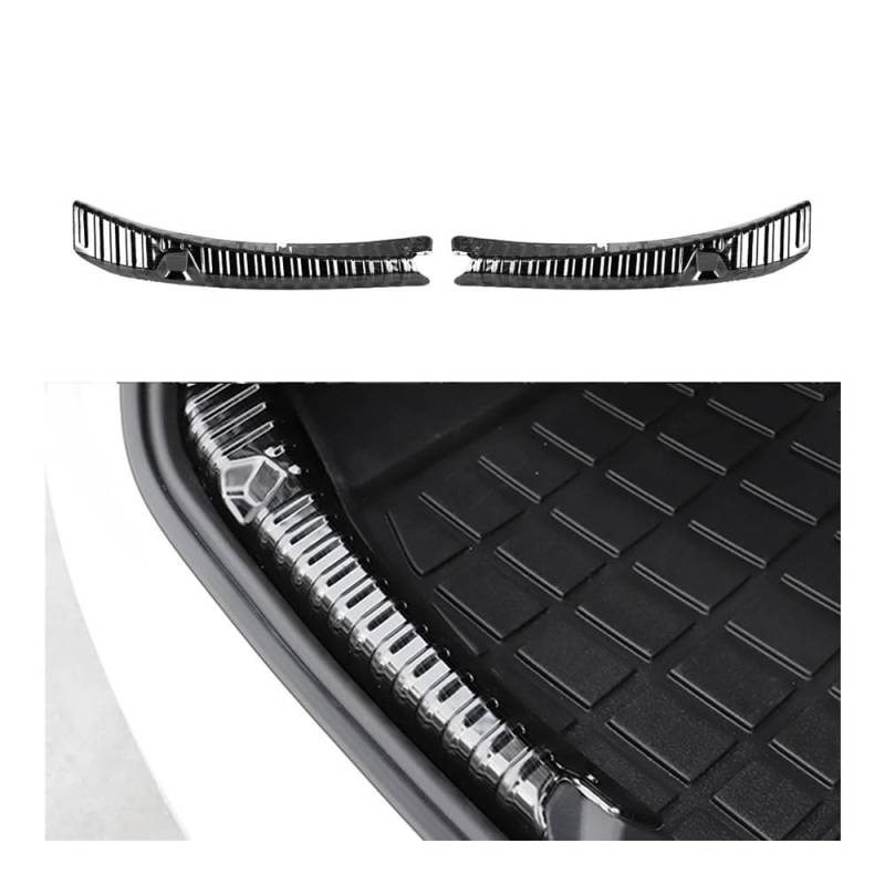 ATATKRT Autoabdeckungen Heckklappenschutz Stoßfänger Fußplatte Türschutz Kohlefaser Dekorativ Kompatibel for Tesla Model 3 Y Autozubehör(for Model 3 Black) von ATATKRT