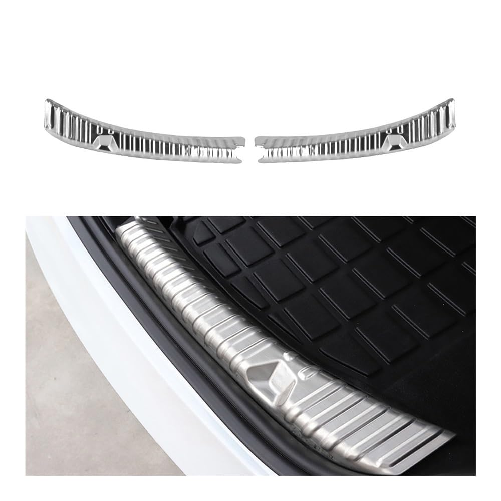 ATATKRT Autoabdeckungen Heckklappenschutz Stoßfänger Fußplatte Türschutz Kohlefaser Dekorativ Kompatibel for Tesla Model 3 Y Autozubehör(for Model 3 Silver) von ATATKRT