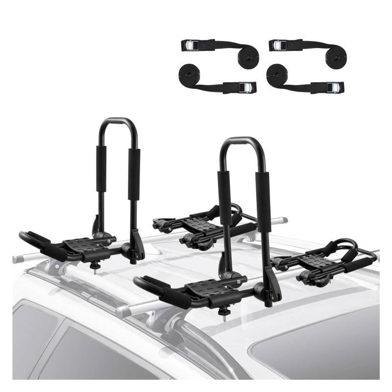 ATATKRT Dachgepäckträger, 2 Paar J-Bar-Dachgepäckträger, weich, schnell zusammenklappbar, zur Befestigung Oben, for Kajak, Surfbrett, Kanu, Skibrett(Unfoldable2pcs) von ATATKRT