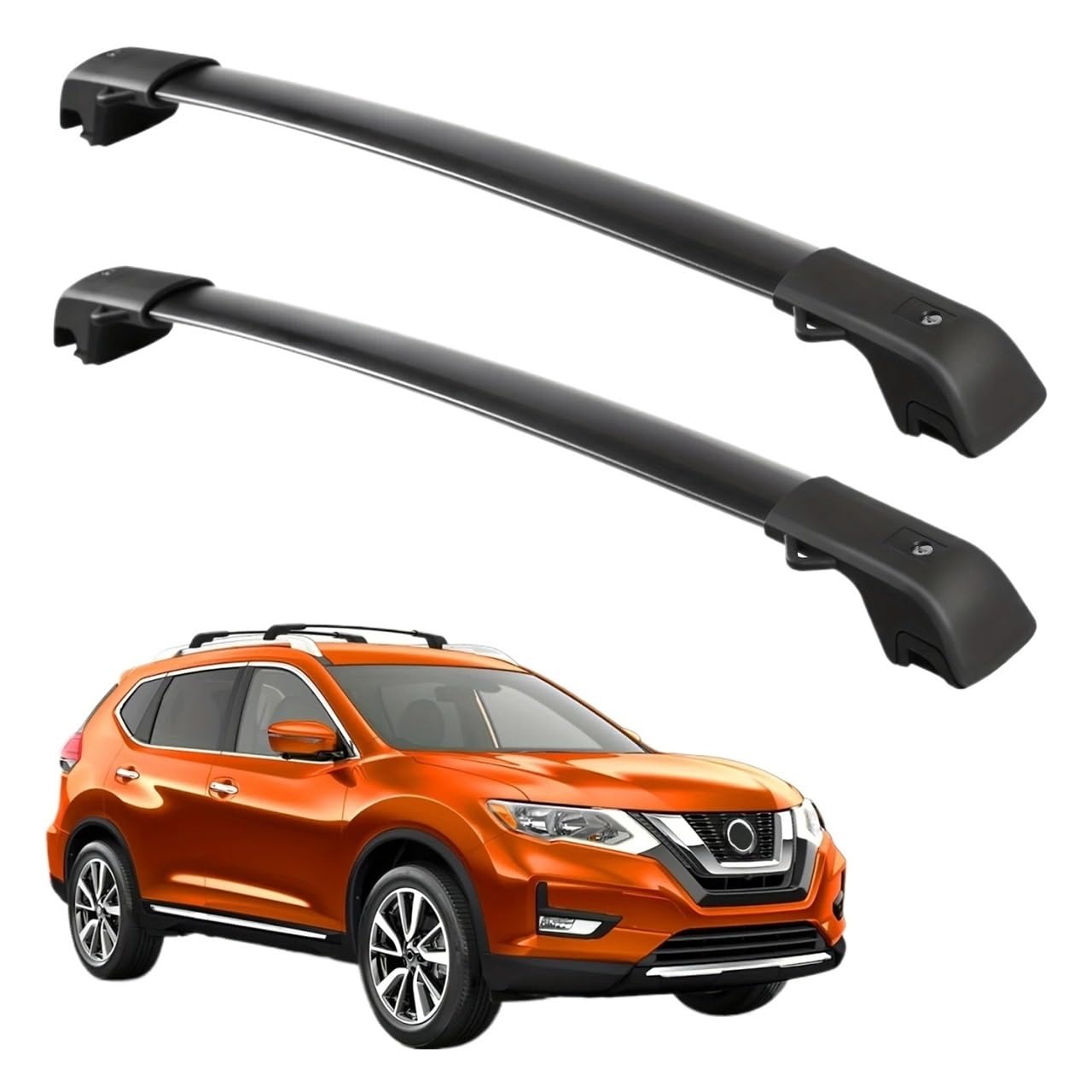 ATATKRT Dachgepäckträger-Querstangen, 220 lbs, kompatibel mit Nissan Rogue 2014–2020 (mit erhöhten Seitenschienen), Robustes Aluminium, abschließbares Gepäck von ATATKRT