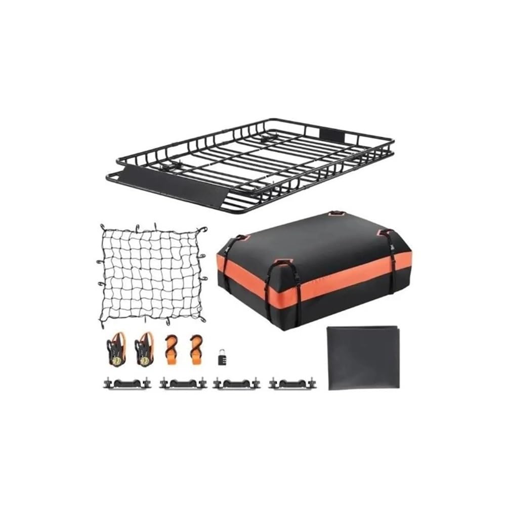 ATATKRT Dachgepäckträgerkorb, 64 x 39 x 4,1 Zoll, universeller Dachgepäckträger, rostfreier Stahllegierungs-Gepäckträger for SUVs, LKWs und Autos(64x39in with Bag) von ATATKRT