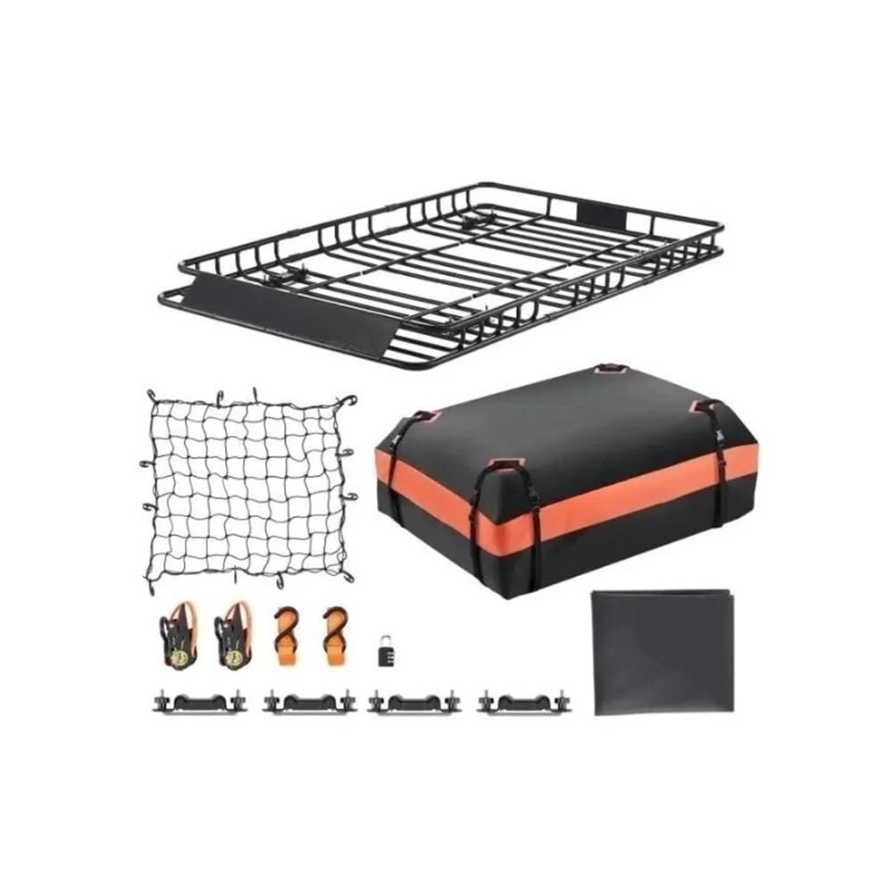 ATATKRT Dachgepäckträgerkorb, 64 x 39 x 4,1 Zoll, universeller Dachgepäckträger, rostfreier Stahllegierungs-Gepäckträger for SUVs, LKWs und Autos(64x39in with Bag) von ATATKRT