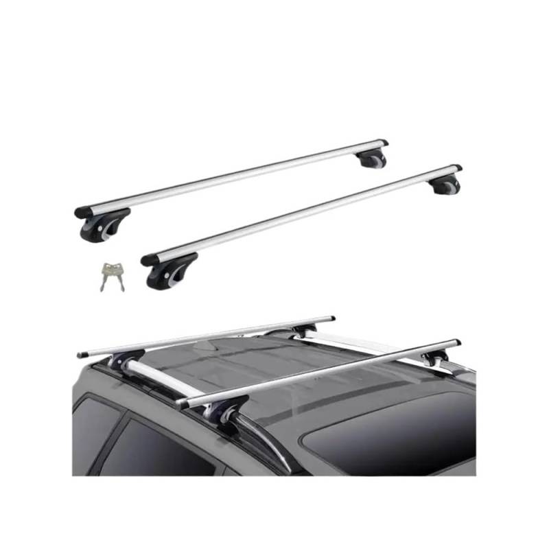 ATATKRT Dachträger-Querstange, verstellbar, Aluminium-Dachreling, Querstange, Gepäckträger, 90 kg, Silber/Schwarz von ATATKRT
