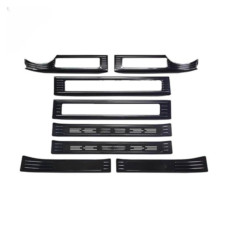 ATATKRT Edelstahl Schwarz Silber Auto Türschweller Abnutzungsplatte Willkommen Pedal Schutz Trim Kompatibel for Haval H9 2024 2025 Auto Willkommen Pedal(Black Combination) von ATATKRT