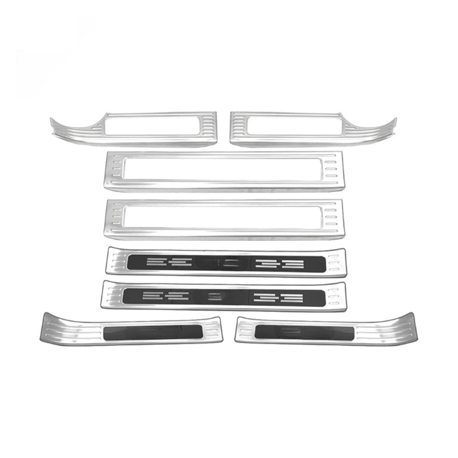 ATATKRT Edelstahl Schwarz Silber Auto Türschweller Abnutzungsplatte Willkommen Pedal Schutz Trim Kompatibel for Haval H9 2024 2025 Auto Willkommen Pedal(Silver Combination) von ATATKRT