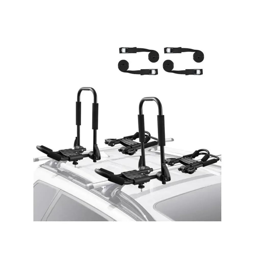 ATATKRT Kajak-Dachgepäckträger, 2 Paar J-Bar-Weichdachgepäckträger, schnell zusammenklappbar, zur Befestigung Oben, for Kajak, Surfbrett, Kanu, Skibrett(Foldable2pcs) von ATATKRT
