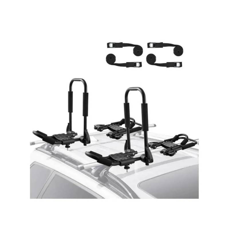 ATATKRT Kajak-Dachgepäckträger, 2 Paar J-Bar-Weichdachgepäckträger, schnell zusammenklappbar, zur Befestigung Oben, for Kajak, Surfbrett, Kanu, Skibrett(Unfoldable2pcs) von ATATKRT