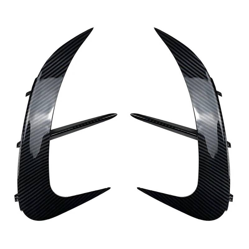 ATATKRT Kompatibel mit Mercedes Benz W206 Limousine C200 C260 C300 2022 AMG Heckspoilerlippe Splitter Spoiler Seiten-Canards aus glänzend schwarzer Kohlefaser Antikollisions-Automobilmodifikation(Carb von ATATKRT