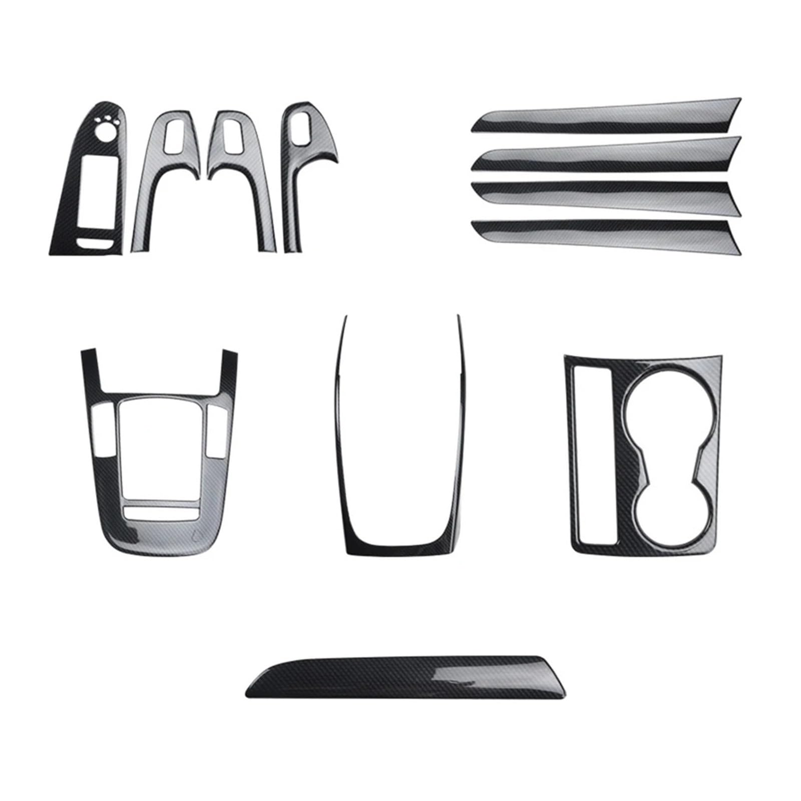 ATATKRT LHD-Konsolen-Armlehne, Schalthebel-Dekorationsrahmen, Abdeckungsverkleidung, Innenausstattung in Kohlefaserfarbe, kompatibel for Audi A4 B8 2009–2016(1 Set) von ATATKRT