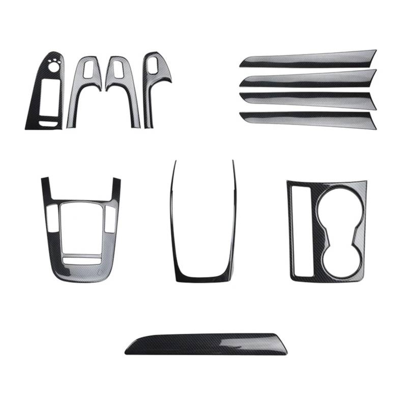 ATATKRT LHD-Konsolen-Armlehne, Schalthebel-Dekorationsrahmen, Abdeckungsverkleidung, Innenausstattung in Kohlefaserfarbe, kompatibel for Audi A4 B8 2009–2016(for Window Panel) von ATATKRT