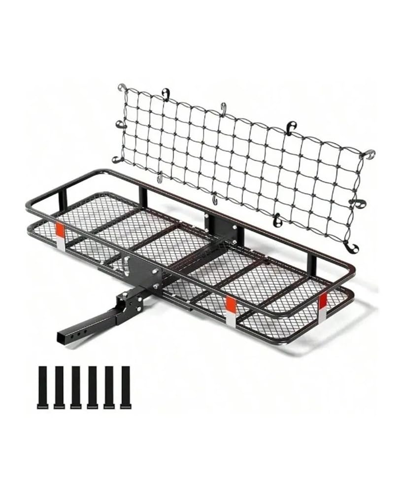ATATKRT Lastenträger 60" X 20" X 6" 550 lbs Kapazität Klappbarer Anhängerkupplungs-Ladungskorb mit Netz Hochleistungs-Anhängerkupplungsauto ATATKRT Lastenträger 60" X 20" X 6" 550 lbs Kapazität Klappbarer Anhängerkupplungs-Ladungskorb mit Netz Hochleistungs-Anhängerkupplungsauto von ATATKRT