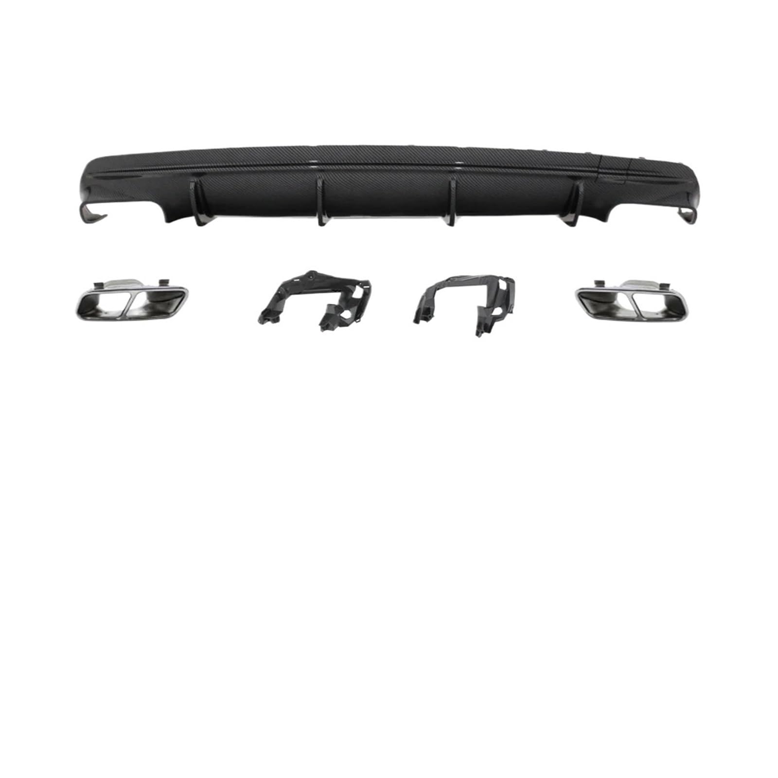 ATATKRT Schwarz glänzender Heckspoiler-Lippendiffusor im CLA45 AMG-Stil, kompatibel mit Mercedes Benz CLA-Klasse W117 13-19, Auspuffdiffusor zur Reduzierung des Luftwiderstands(Set F 13-15) von ATATKRT