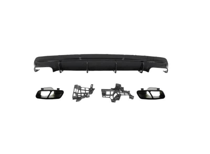 ATATKRT Schwarz glänzender Heckspoiler-Lippendiffusor im CLA45 AMG-Stil, kompatibel mit Mercedes Benz CLA-Klasse W117 13-19, Auspuffdiffusor zur Reduzierung des Luftwiderstands(Set H 16-19) von ATATKRT