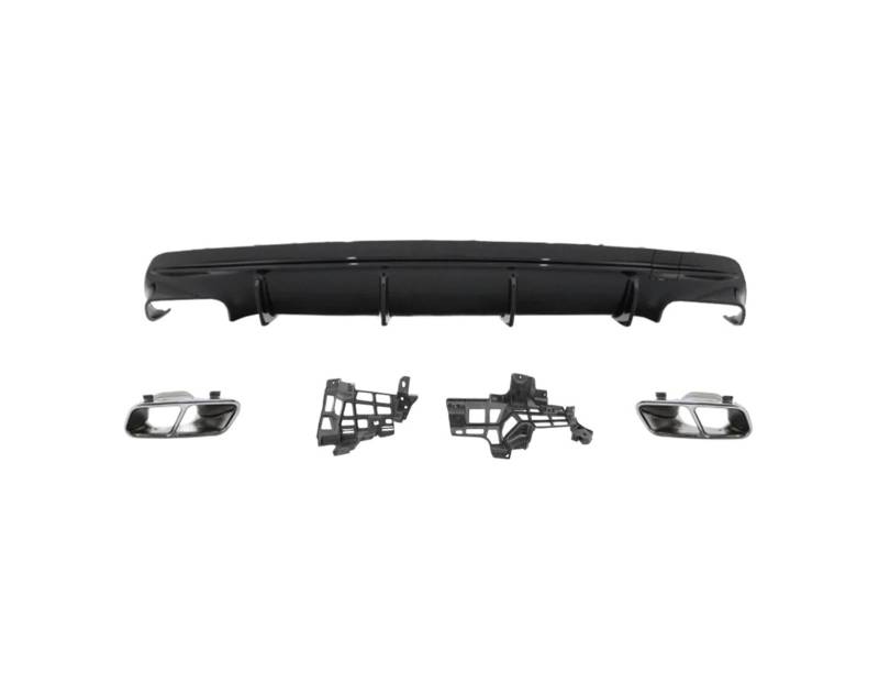 ATATKRT Schwarz glänzender Heckspoiler-Lippendiffusor im CLA45 AMG-Stil, kompatibel mit Mercedes Benz CLA-Klasse W117 13-19, Auspuffdiffusor zur Reduzierung des Luftwiderstands(Set I 16-19) von ATATKRT