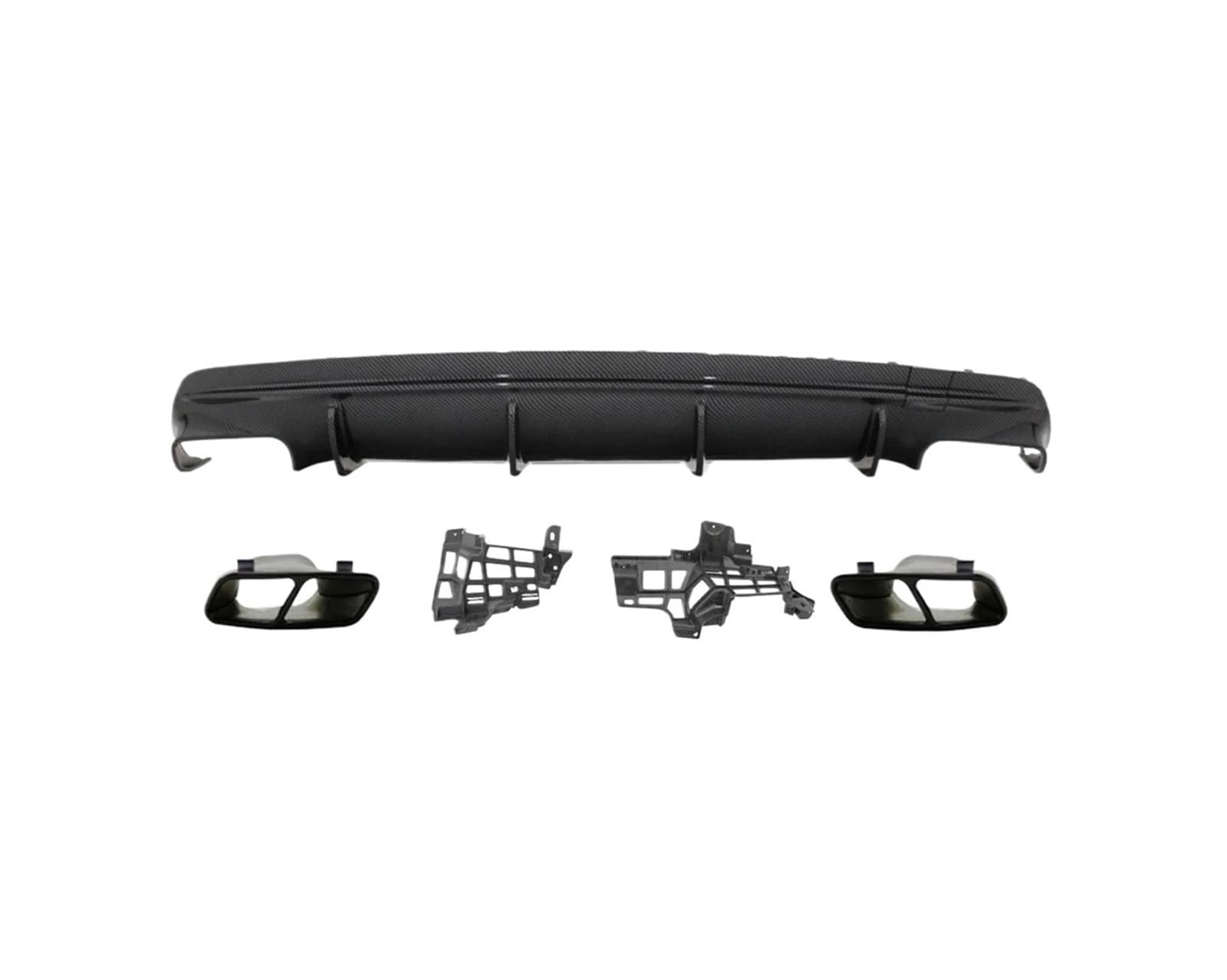 ATATKRT Schwarz glänzender Heckspoiler-Lippendiffusor im CLA45 AMG-Stil, kompatibel mit Mercedes Benz CLA-Klasse W117 13-19, Auspuffdiffusor zur Reduzierung des Luftwiderstands(Set K 16-19) von ATATKRT