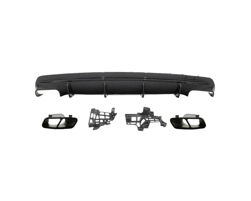 ATATKRT Schwarz glänzender Heckspoiler-Lippendiffusor im CLA45 AMG-Stil, kompatibel mit Mercedes Benz CLA-Klasse W117 13-19, Auspuffdiffusor zur Reduzierung des Luftwiderstands(Set K 16-19) von ATATKRT