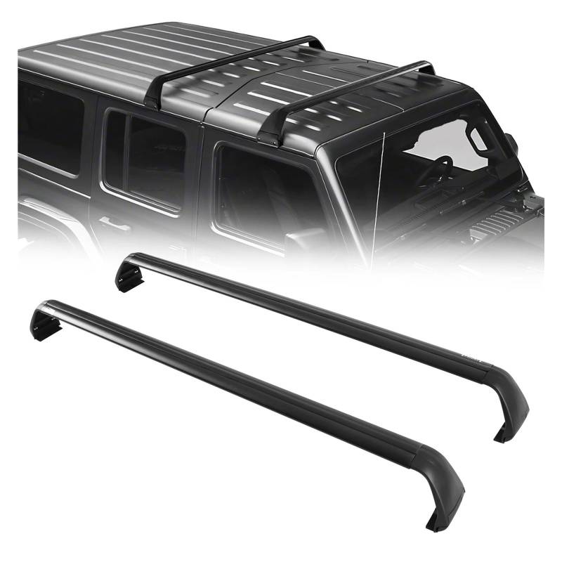 ATATKRT Schwarzer Dachgepäckträger, kompatibel mit Jeep Wrangler 2007–2024 JK JL Gladiator JT 2- und 4-Türer, langlebiger Dachträger von ATATKRT