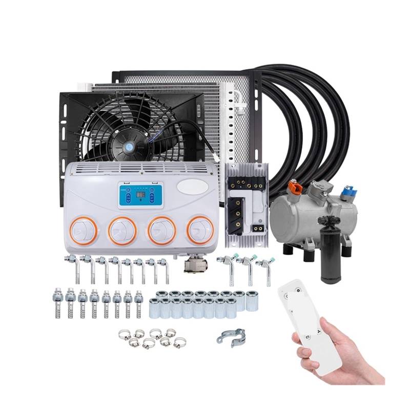 ATATKRT Universal-Wand-Auto-elektrischer Klimaanlagen-Kompressor-Conditioner 12V 24V for Autos Van Street Rod Hot Classic Trucks(B-12V) von ATATKRT
