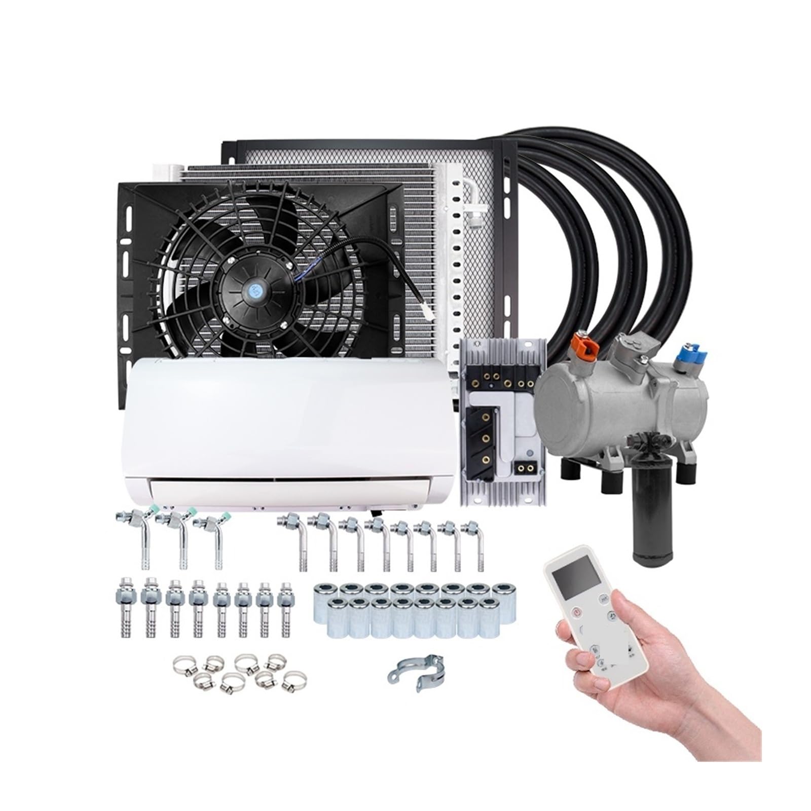ATATKRT Universal-Wand-Auto-elektrischer Klimaanlagen-Kompressor-Conditioner 12V 24V for Autos Van Street Rod Hot Classic Trucks(C-24V) von ATATKRT