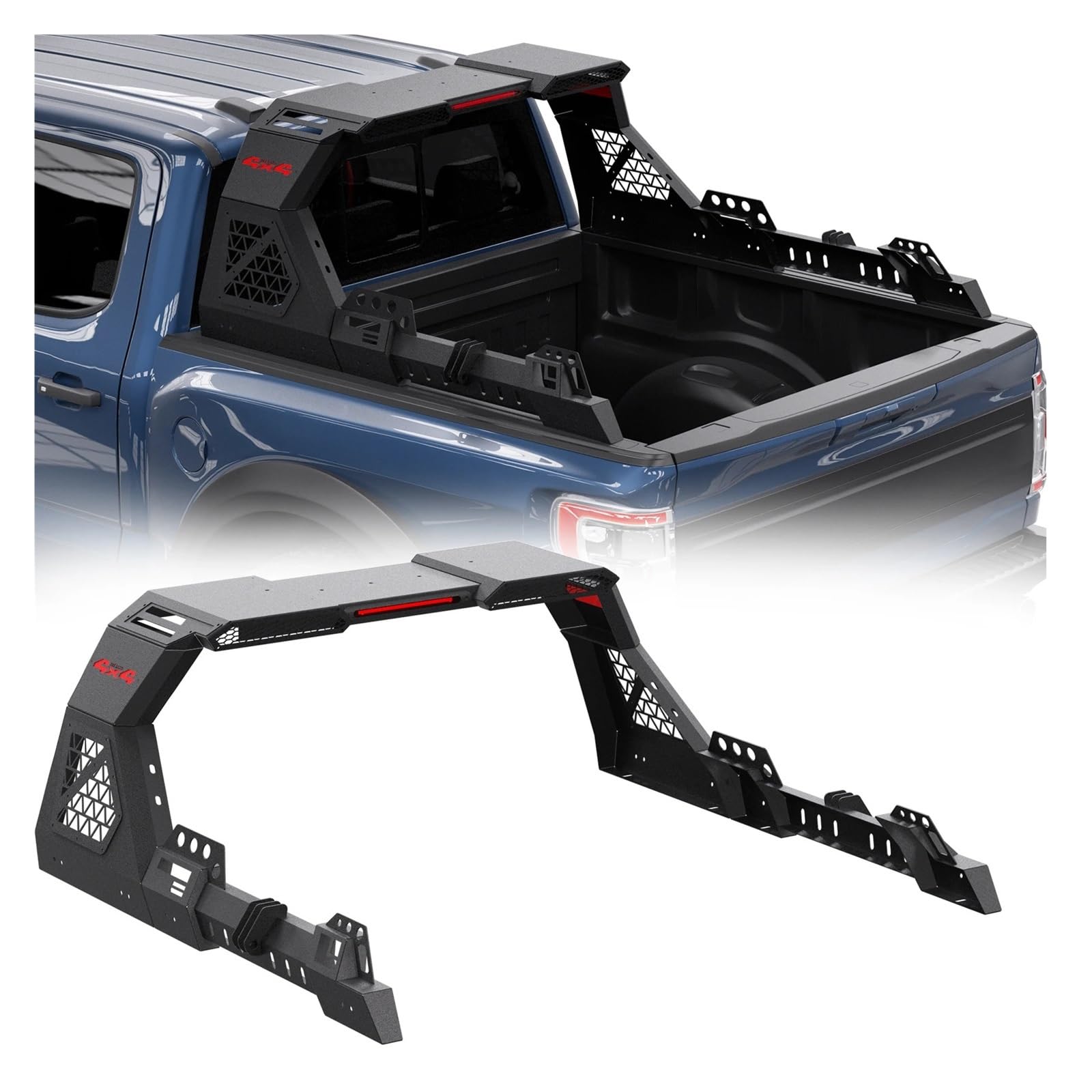 ATATKRT Vollformatiger Sport-Überrollbügel aus Stahl, Verstellbarer Gepäckträger for die universelle Ladefläche von Pickup-Trucks, schwarz, langlebiges Zubehör for die Rückseite des Trucks ATATKRT Vollformatiger Sport-Überrollbügel aus Stahl, Verstellbarer Gepäckträger for die universelle Ladefläche von Pickup-Trucks, schwarz, langlebiges Zubehör for die Rückseite des Trucks von ATATKRT