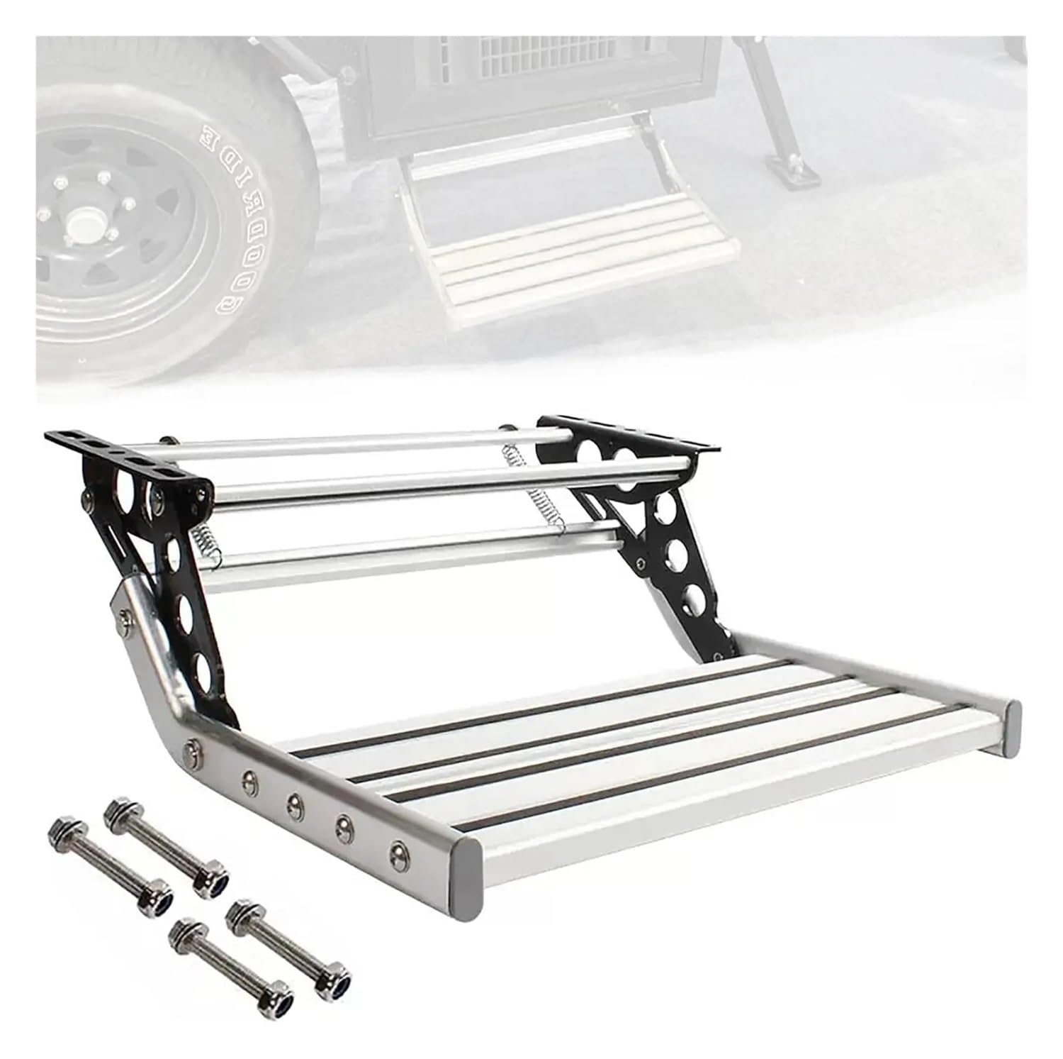 ATATKRT Wohnmobil-Stufe, elektrische automatische Wohnmobil-Stufenbaugruppe, Teleskop-Anti-Rutsch, for Wohnmobil, Wohnmobil, Wohnwagen, Wohnwagen, tragbare, einfach zu installierende Außentreppe(Singl ATATKRT Wohnmobil-Stufe, elektrische automatische Wohnmobil-Stufenbaugruppe, Teleskop-Anti-Rutsch, for Wohnmobil, Wohnmobil, Wohnwagen, Wohnwagen, tragbare, einfach zu installierende Außentreppe(Singl von ATATKRT