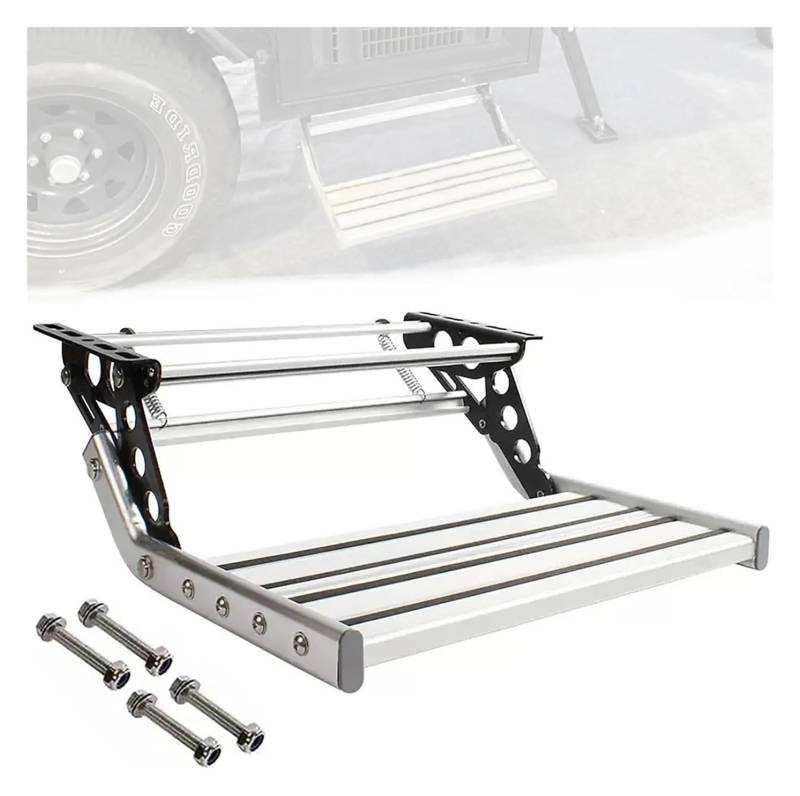 ATATKRT Wohnmobil-Stufe, elektrische automatische Wohnmobil-Stufenbaugruppe, Teleskop-Anti-Rutsch, for Wohnmobil, Wohnmobil, Wohnwagen, Wohnwagen, tragbare, einfach zu installierende Außentreppe(Singl von ATATKRT