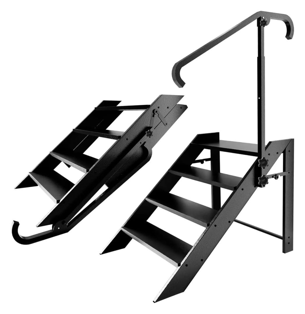 ATATKRT Wohnmobil-Stufen mit Handlauf, 4-stufiger Klapphocker for Wohnmobile und Anhänger, Whirlpool-Stufen für, rutschfeste tragbare Treppe, höhenverstellbar, robust for den Außenbereich ATATKRT Wohnmobil-Stufen mit Handlauf, 4-stufiger Klapphocker for Wohnmobile und Anhänger, Whirlpool-Stufen für, rutschfeste tragbare Treppe, höhenverstellbar, robust for den Außenbereich von ATATKRT